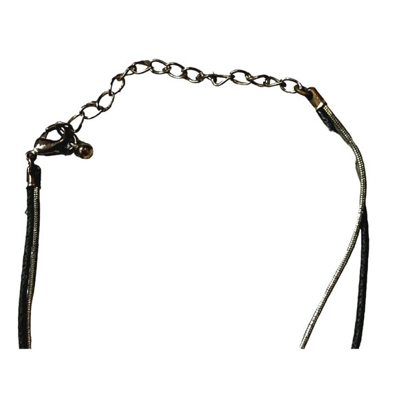 Boho Necklace Bundle of Necklaces Marbleized Glass and Pressed Gold Costume Jewe - Picture 5 of 10